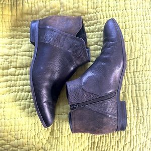 Nine West Suede+Leather Ankle Booties Black 7.5